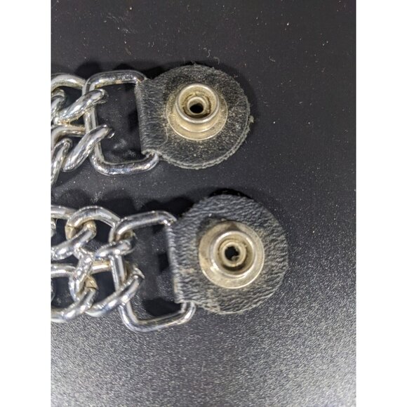2 POW/MIA MILITARY VET. DIAMOND CUT CHROME CHAIN MOTORCYCLE VEST EXTENDERS USA - Picture 5 of 6